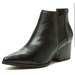 STEVEN BY STEVE MADDEN black Macks leather pointed toe ankle boots 7